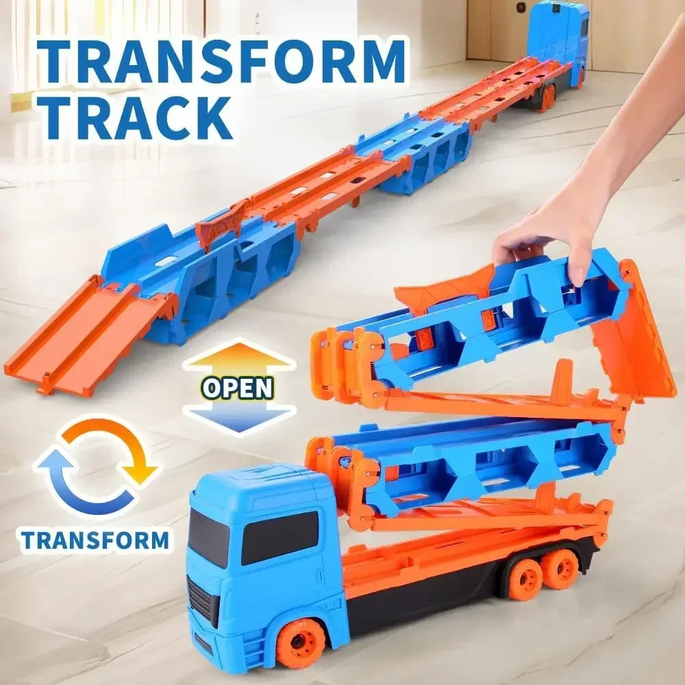 Mega Transporter - Divertimento da corsa 9 in 1 - Camion giocattolo trasformabile