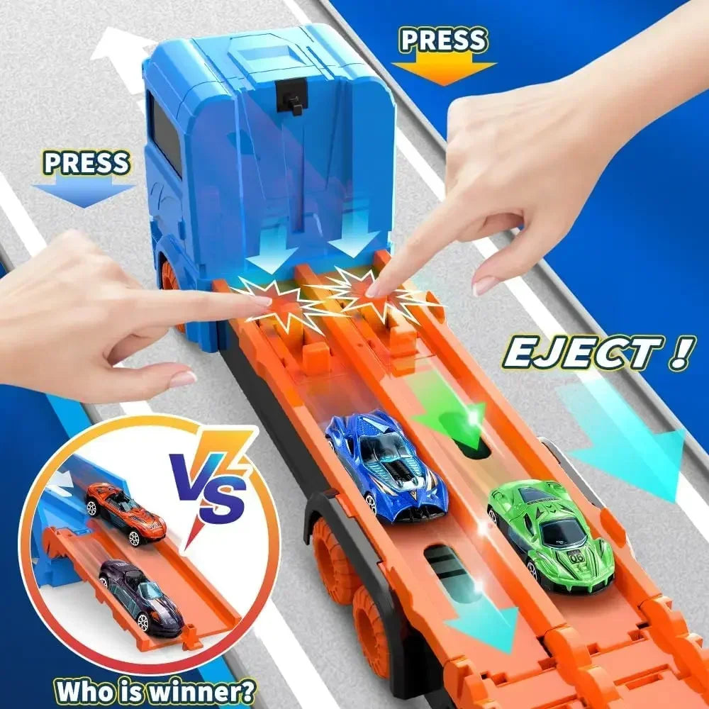 Mega Transporter - Divertimento da corsa 9 in 1 - Camion giocattolo trasformabile