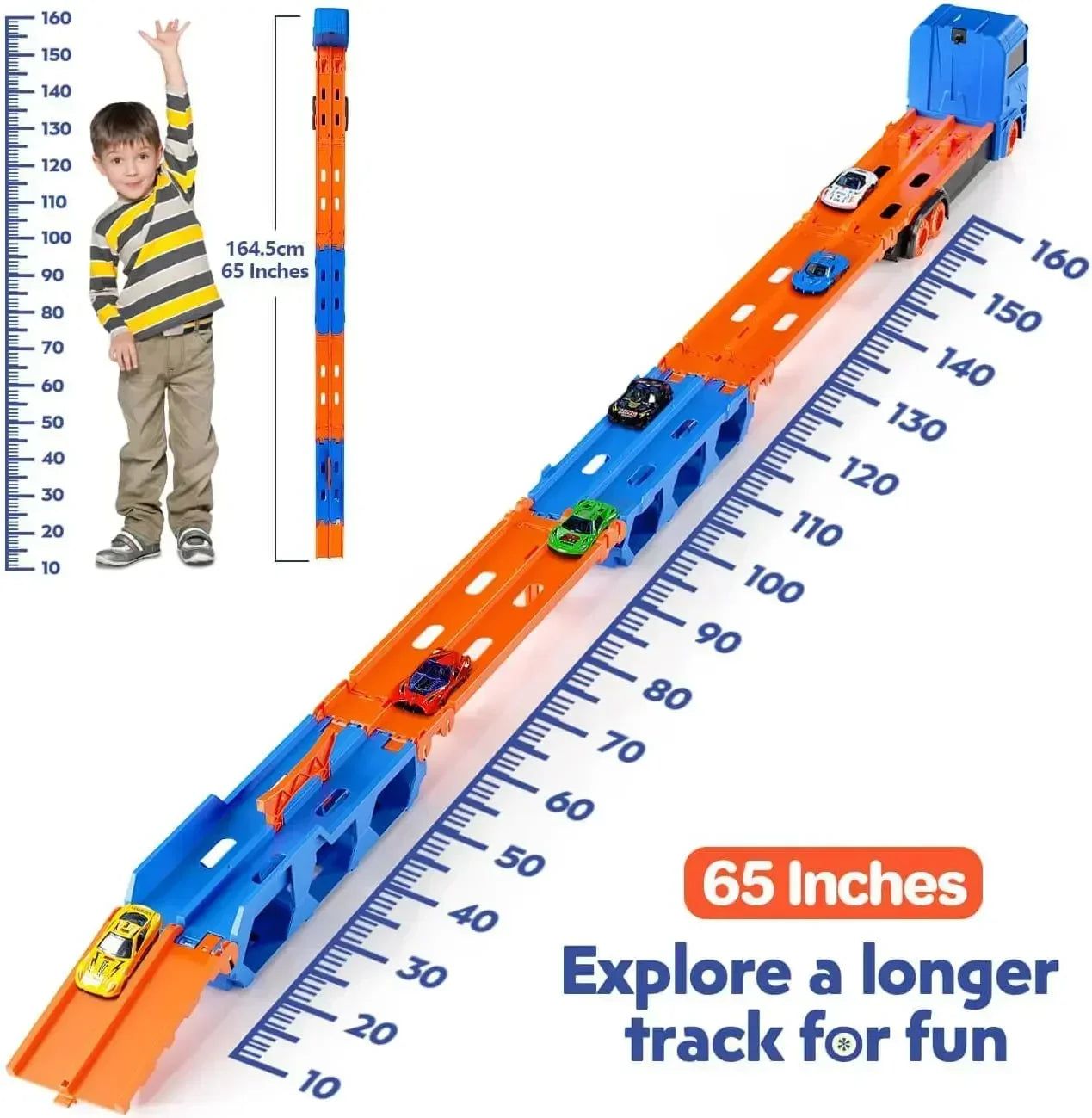 Mega Transporter - Divertimento da corsa 9 in 1 - Camion giocattolo trasformabile