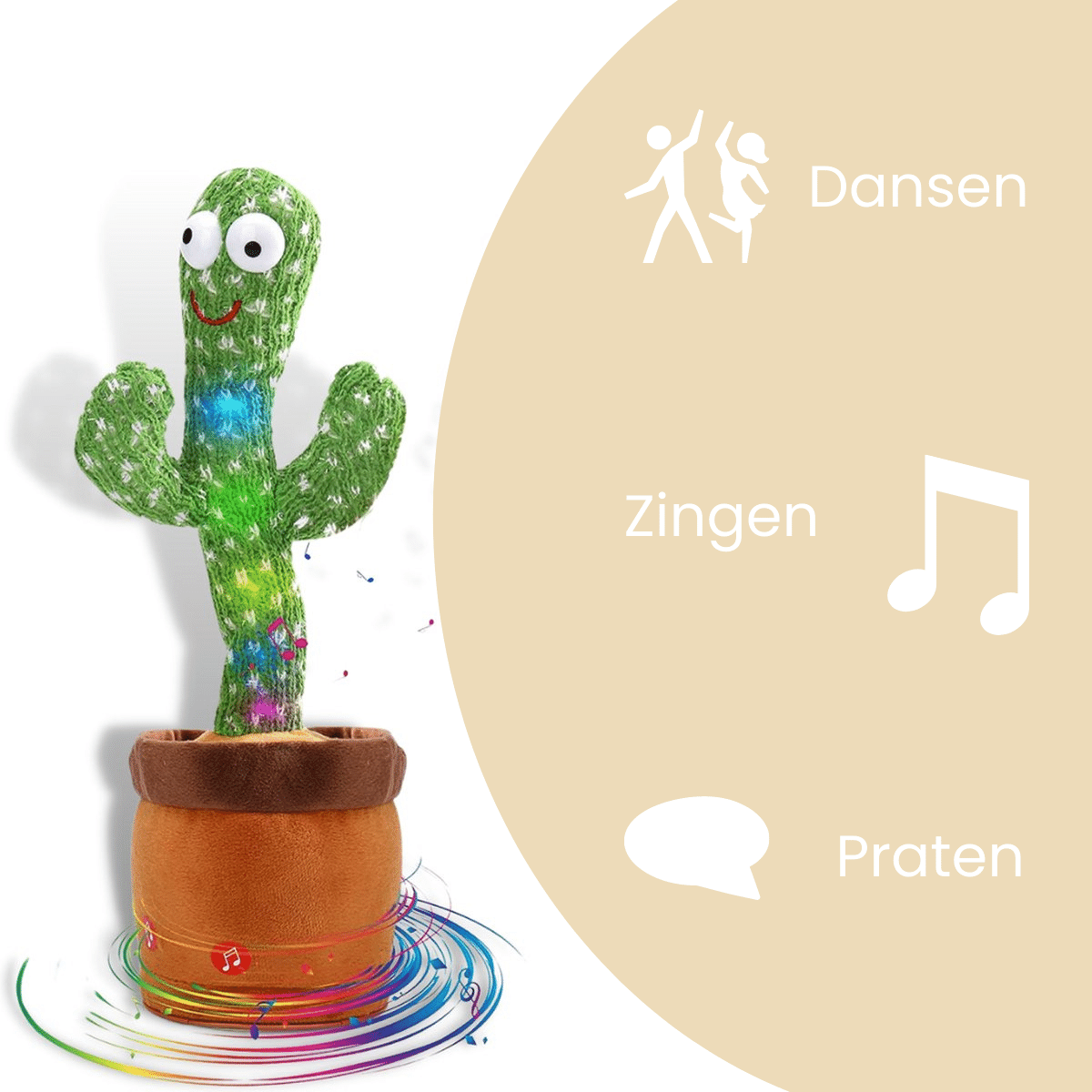 Happy Cactus™ - Giocattolo che risponde ai suoni - Cactus danzante