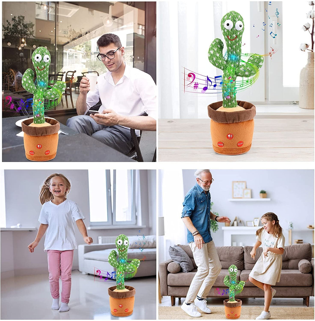 Happy Cactus™ - Giocattolo che risponde ai suoni - Cactus danzante