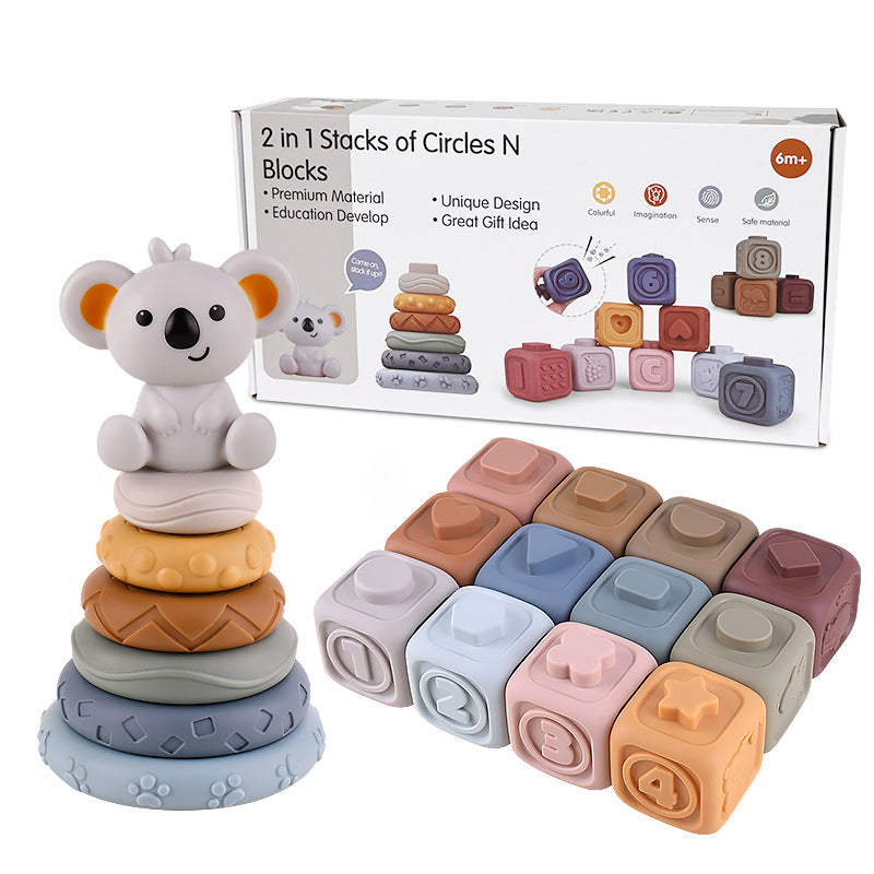 Koala Cubes™ - Torre impilabile - Giocattoli da masticare per bambini