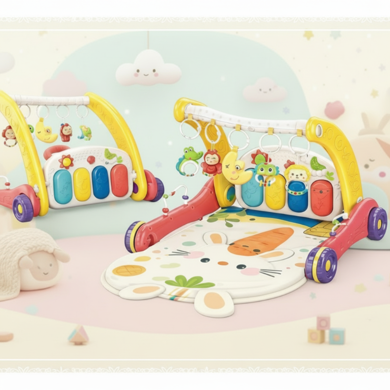 Step & Play – Interattivo e sicuro – 3 in 1 Walker & Baby Gym