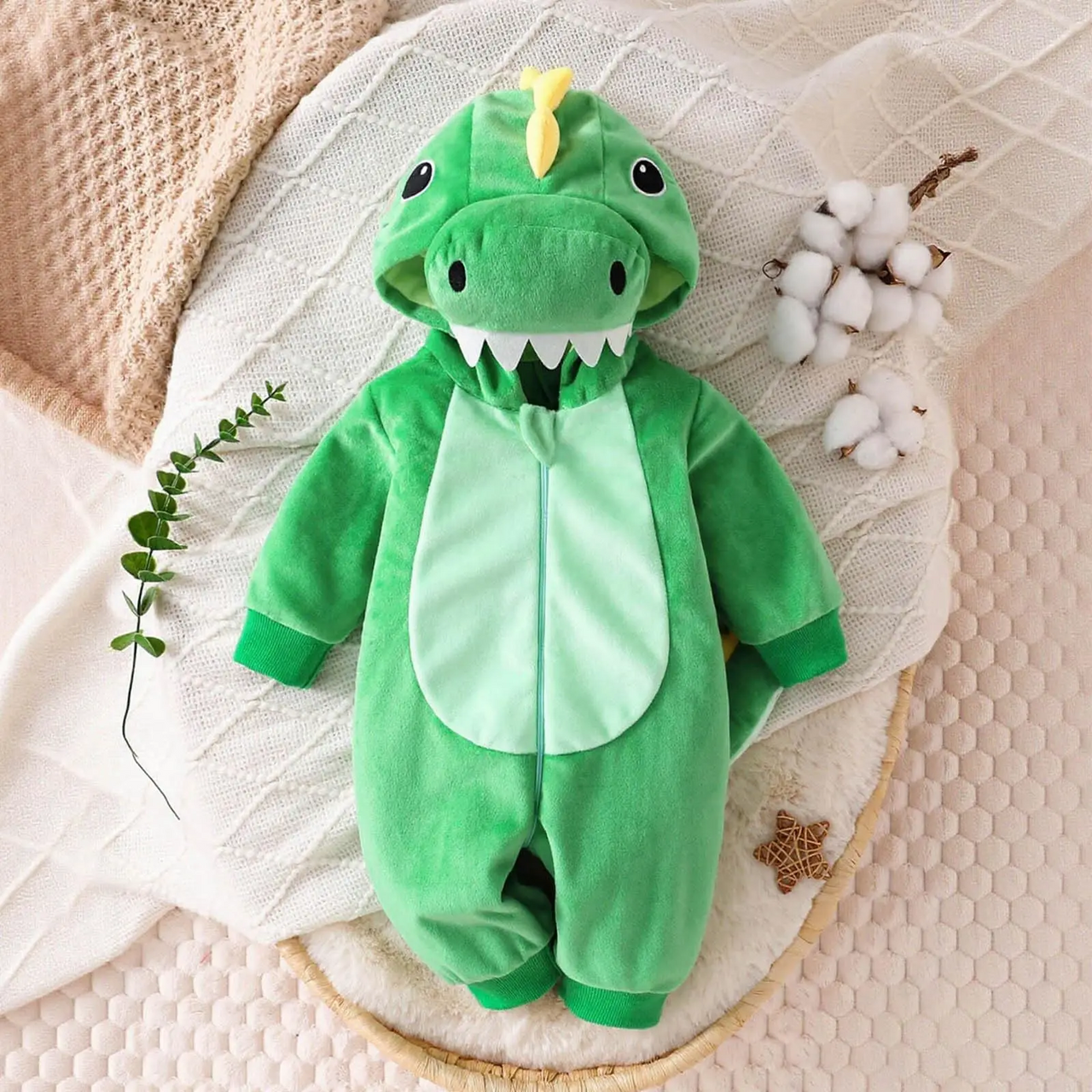 RoarBuddy – Carino e divertente – Tutina con cappuccio a forma di dinosauro per neonati