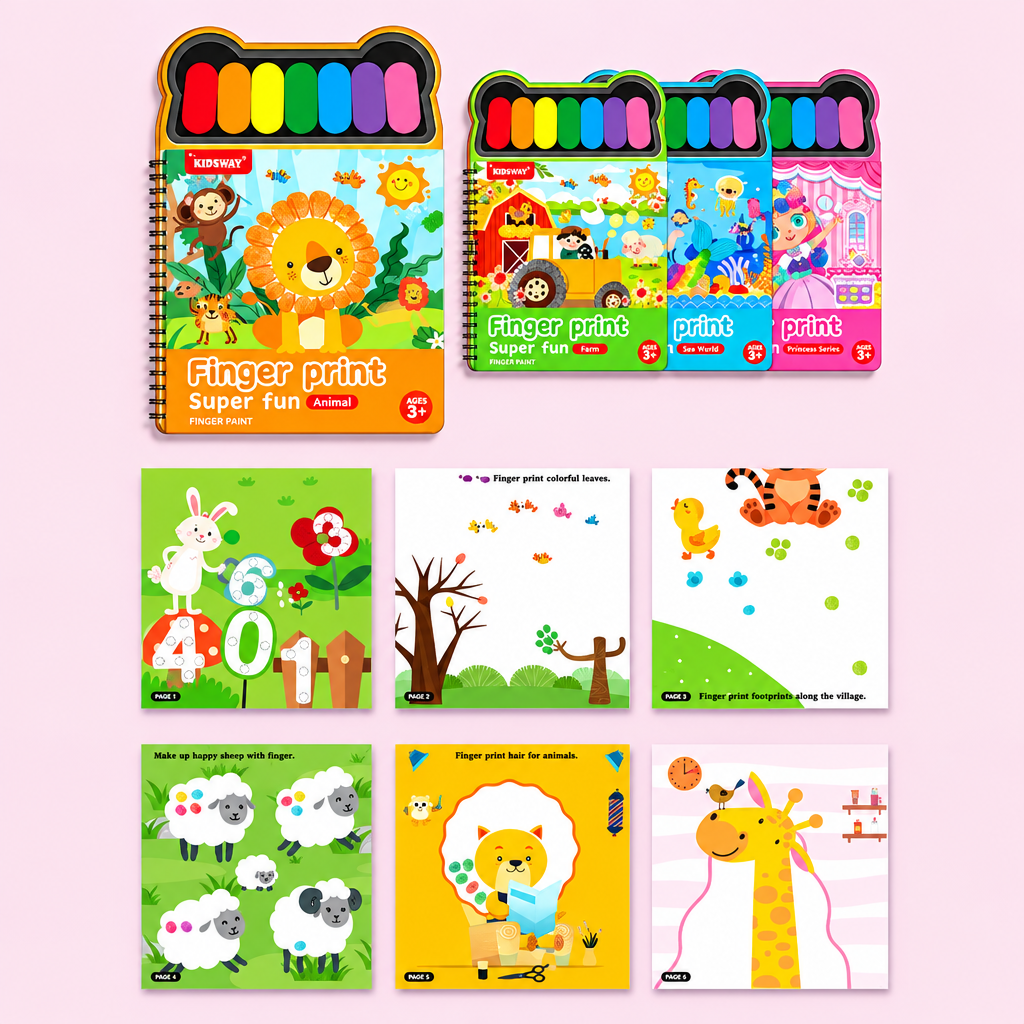 FingerArt – Creativo e colorato – Libro di pittura con le dita per bambini