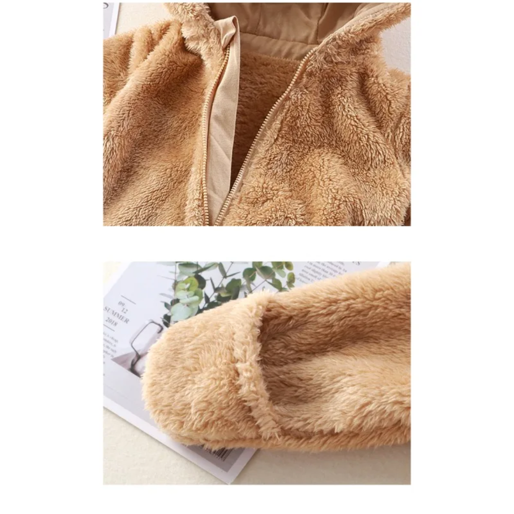 CozyBear – Morbido e caldo – Tutina per neonati con cappuccio a forma di animale
