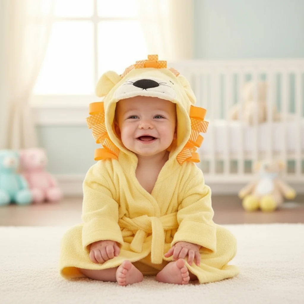 CozyNest – Morbido e assorbente – Accappatoio con disegno di animali