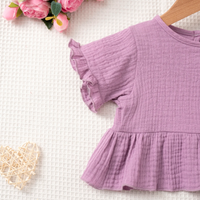 Thumbnail for SoftCharm – Elegante e comodo – Set da bambina con top con volant e pantaloni lunghi