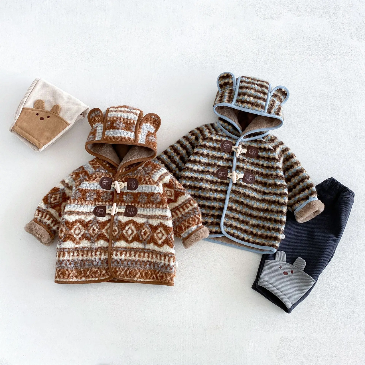 LittleWarm – Accogliente ed elegante – Cappotto invernale con motivo Fair Isle