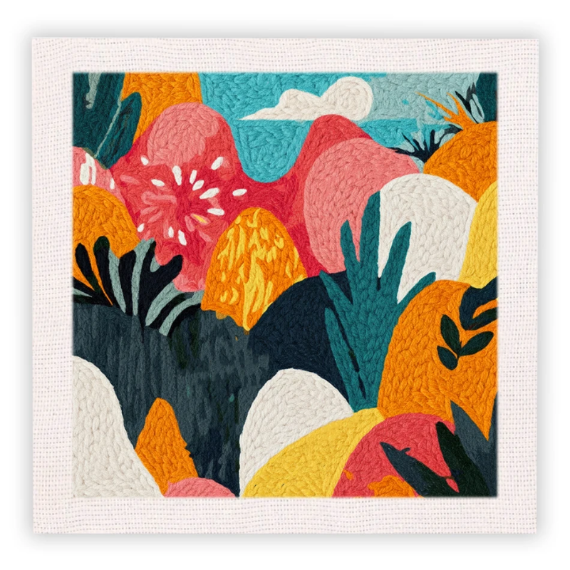 ThreadArt – Fatto a mano e colorato – Set da ricamo con animali