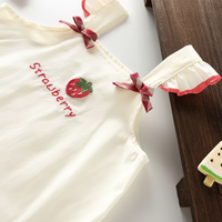 Thumbnail for BerryBloom – Dolce e comoda – Abito da bambina con toppa a forma di fragola e coniglietto