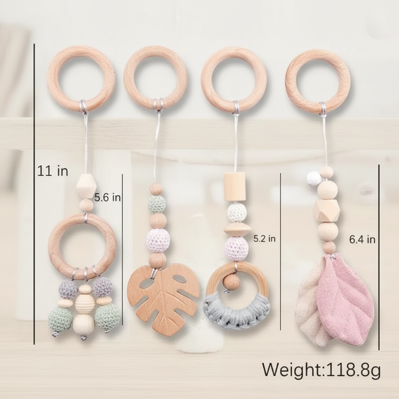 Wooden Baby Rattle Toy – Sensorialità e sicurezza – Baby Gym