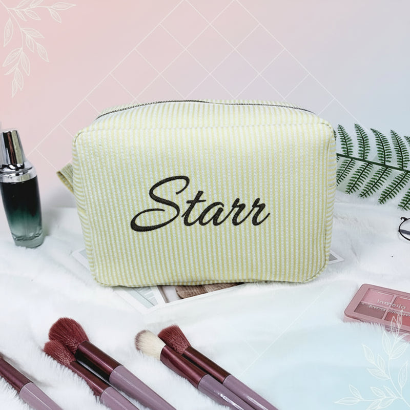 Striped Name Pouch – Personalizzata ed elegante – Trousse