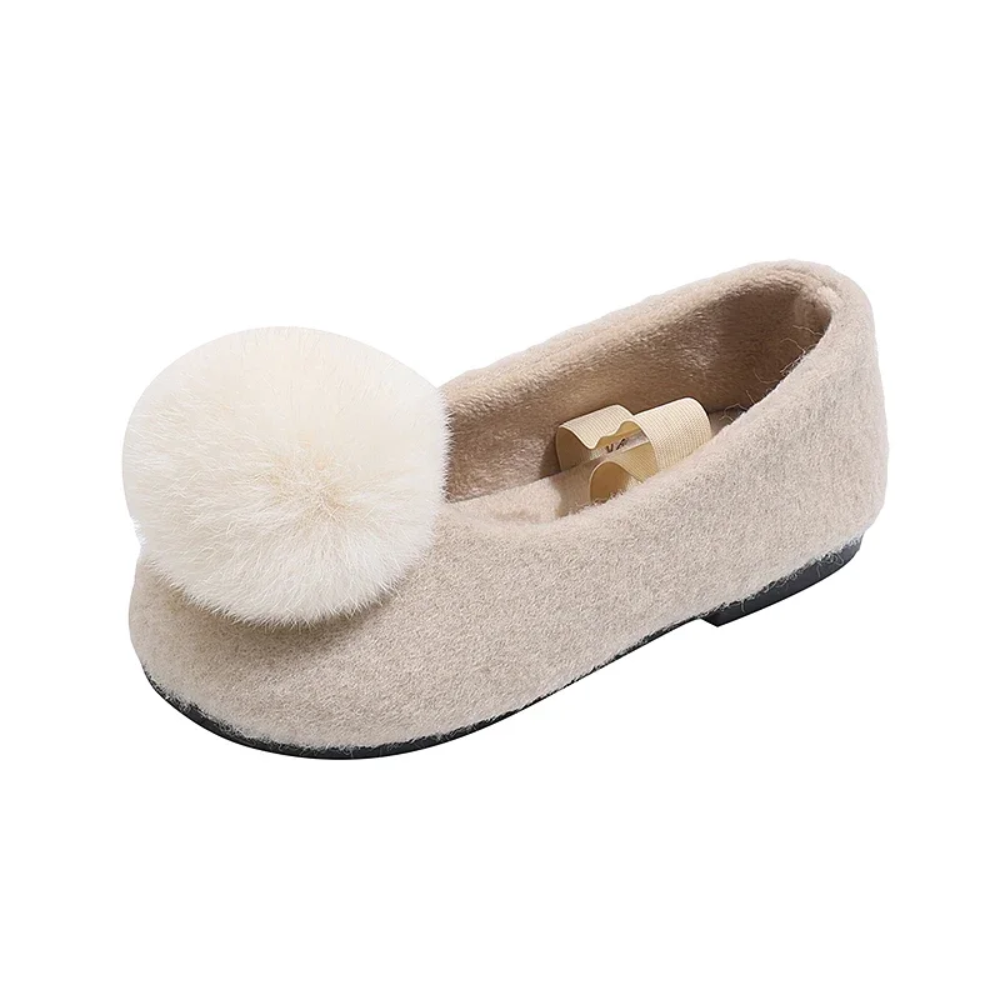 SoftSteps –  Calde e morbide – Scarpette da bambina con pompon in peluche