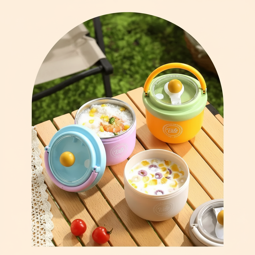 MealMate – Pratico e isolante – Ciotola da pranzo in acciaio inossidabile con cucchiaio
