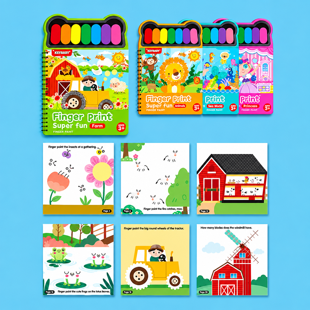 FingerArt – Creativo e colorato – Libro di pittura con le dita per bambini
