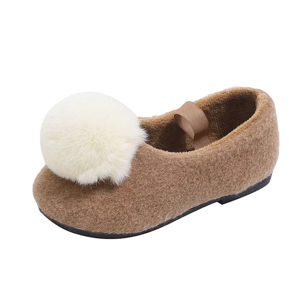 SoftSteps –  Calde e morbide – Scarpette da bambina con pompon in peluche