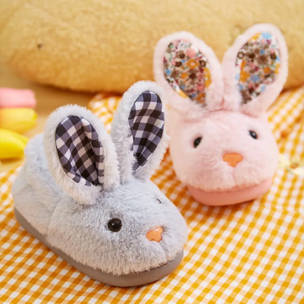 BunnyToes – Morbide e calde – Pantofole di peluche a forma di coniglio