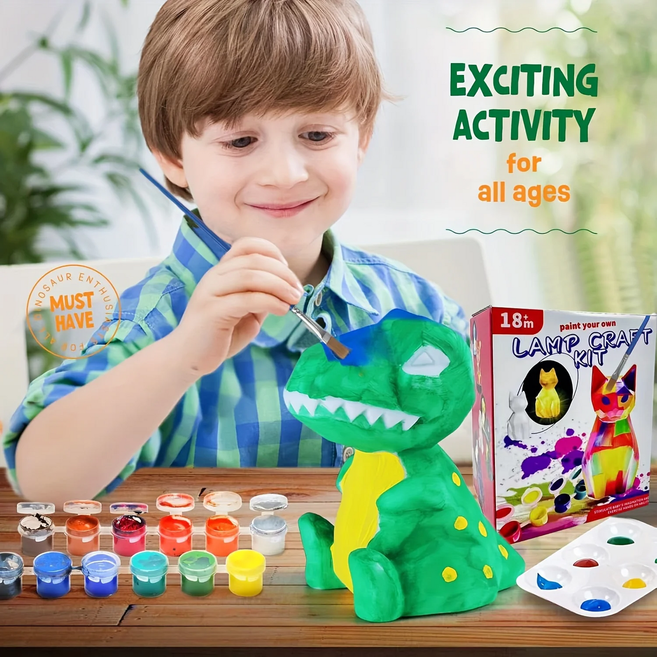 MiniCrafters – Creatività e apprendimento – Set di colori per dipingere animali su lampade fai da te