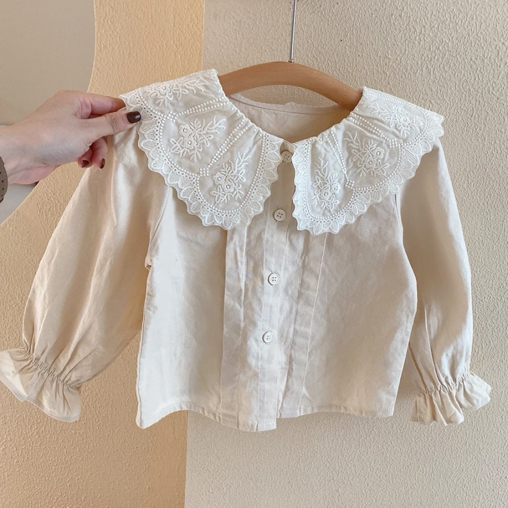 PrettyLayers – Carino ed elegante – Set da 3 pezzi per bambine con gonna, camicetta e cardigan lavorato a maglia