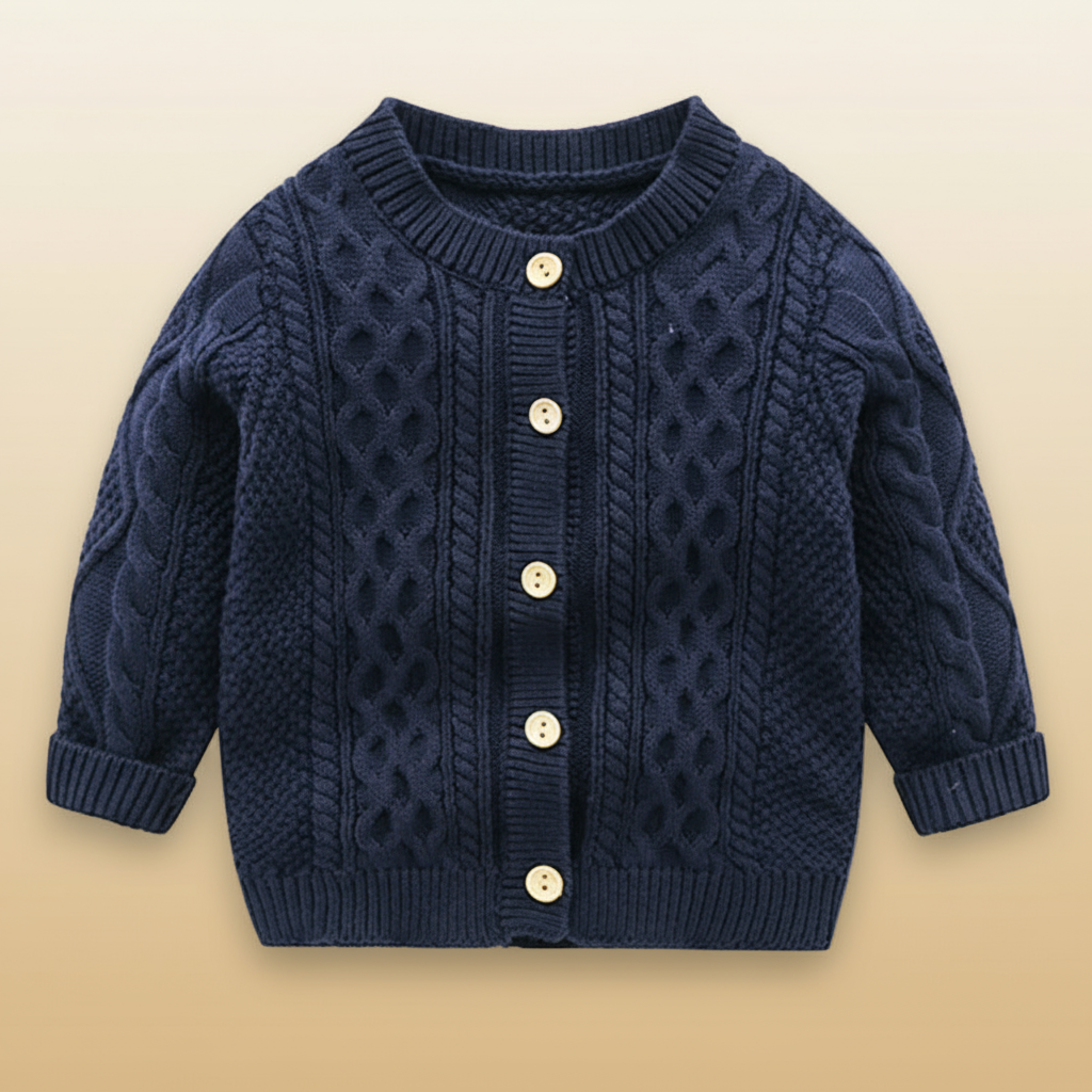 CozyCub – Comodo e alla moda – Cardigan lavorato a maglia per bambini