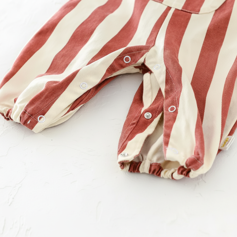 Striped Overall Romper – Morbido e confortevole – Tuta per bambini