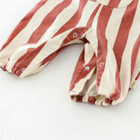 Thumbnail for Striped Overall Romper – Morbido e confortevole – Tuta per bambini
