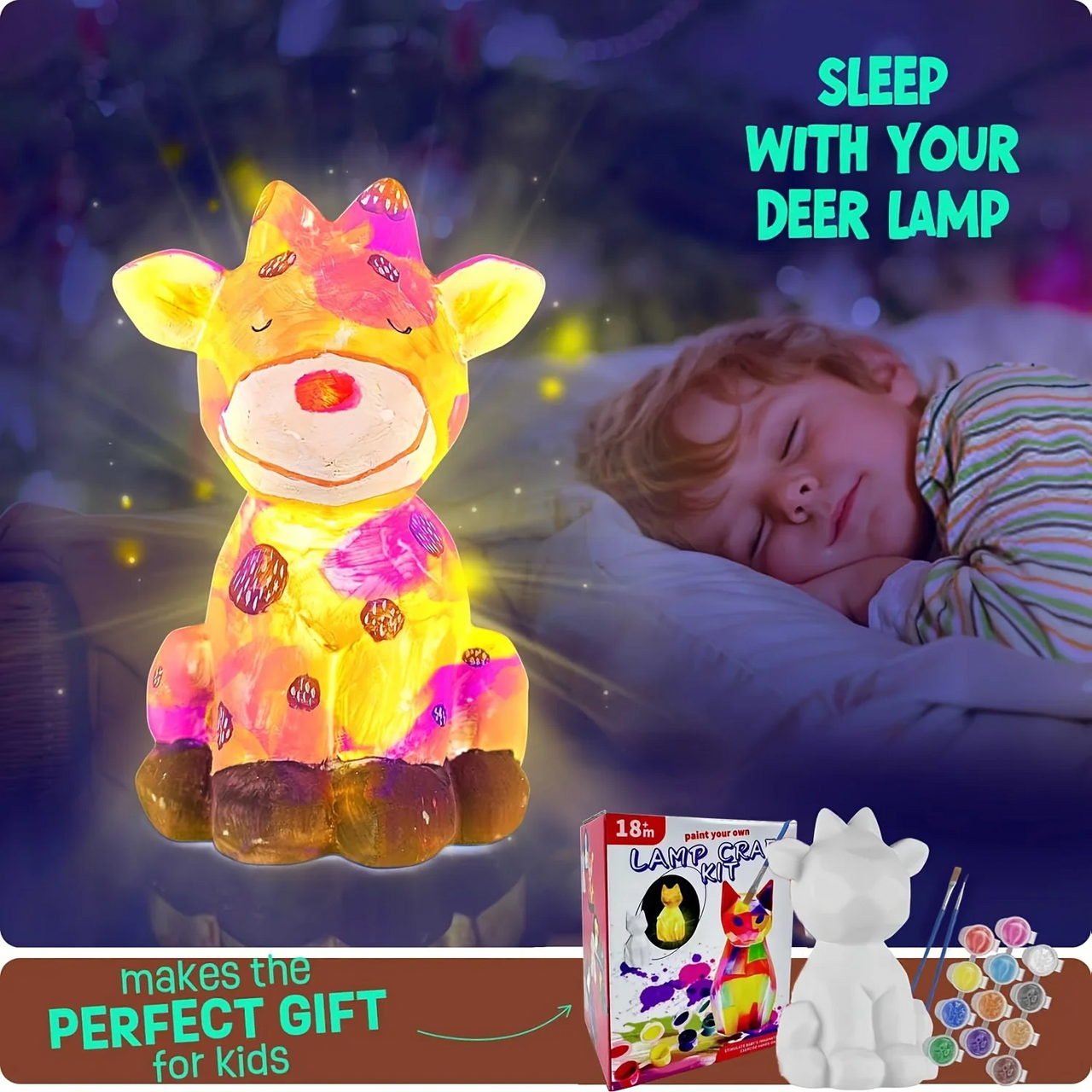 MiniCrafters – Creatività e apprendimento – Set di colori per dipingere animali su lampade fai da te