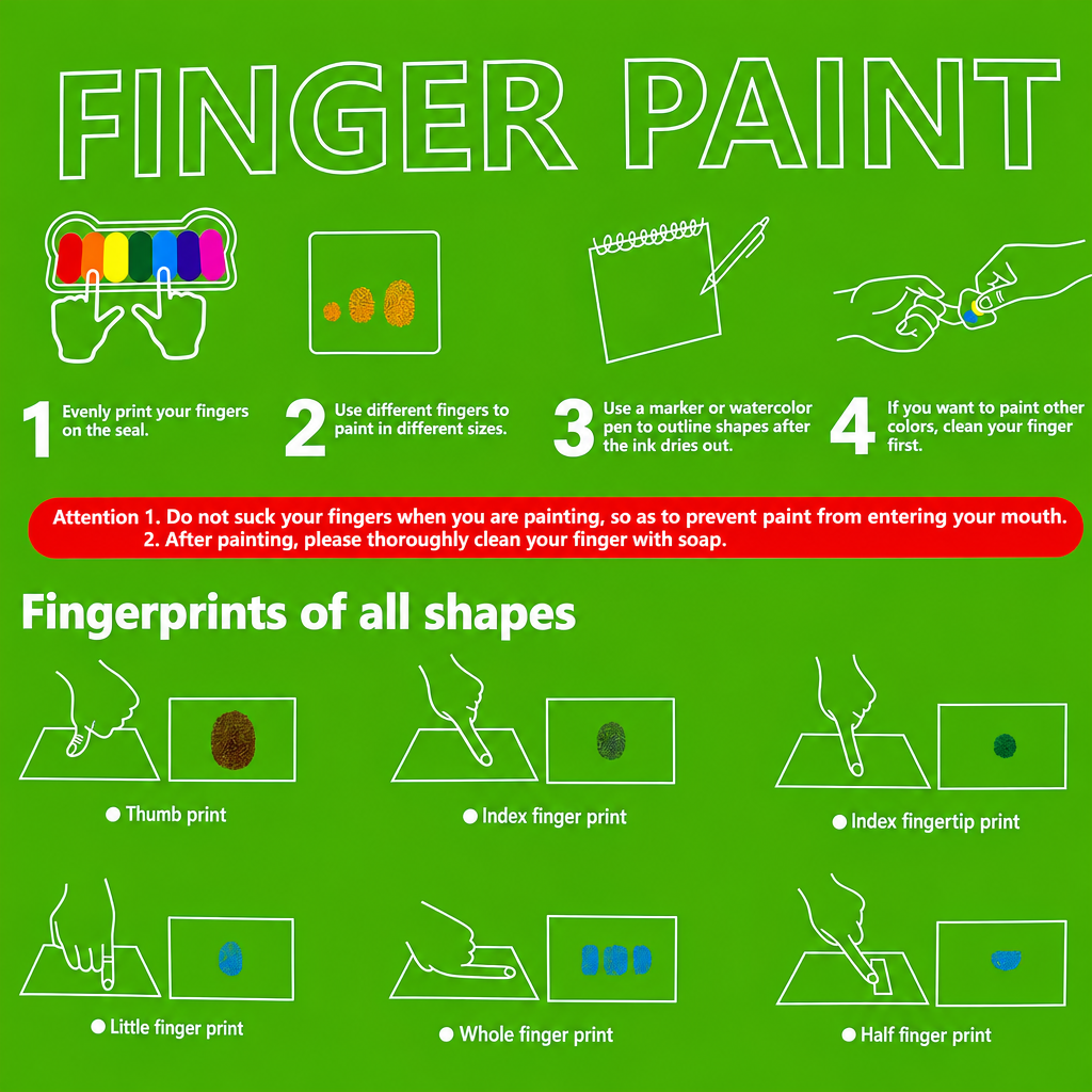 FingerArt – Creativo e colorato – Libro di pittura con le dita per bambini