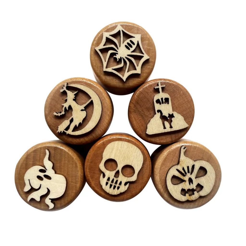 WoodStamp – Montessori & Creatività – 6 timbri in legno per plastilina