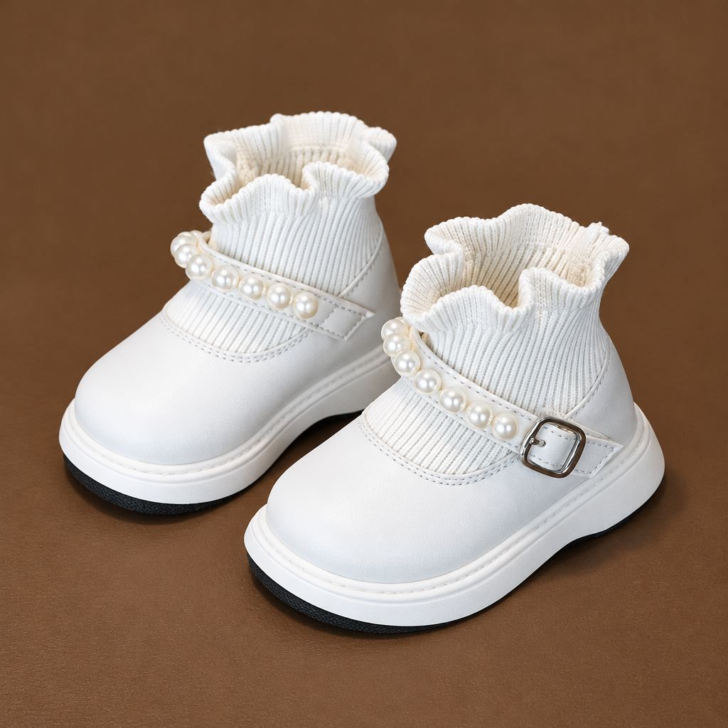 PearlCharm – Eleganti e carini – Stivaletti da bambino con dettagli in perline
