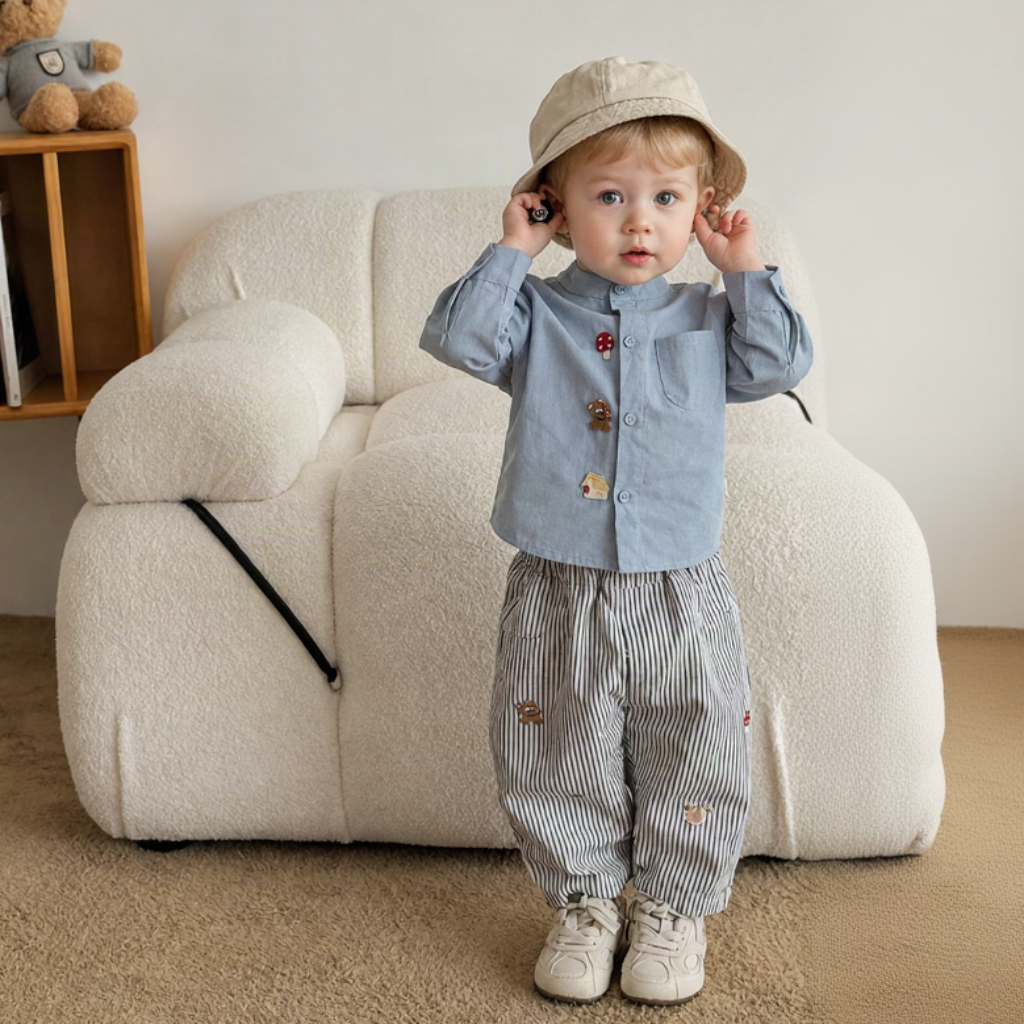 LittlePatch – Morbidi e comodi – Pantaloni per bambini con dettagli ricamati