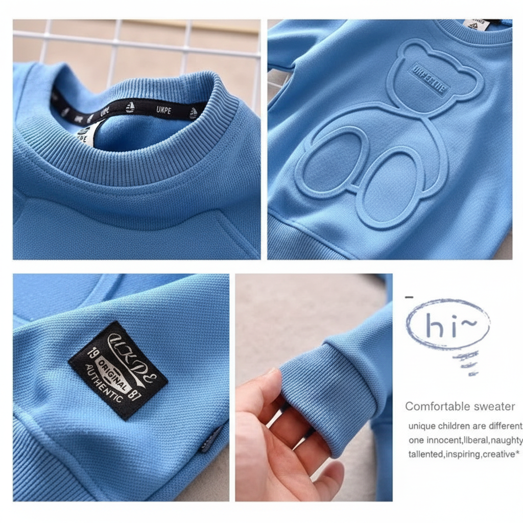 LittleCloud – Comodo e accogliente – Maglione con motivo 3D a forma di orso