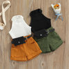 MiniFashionista – Eleganza e tendenze – Set da bambina con top, pantaloncini e marsupio