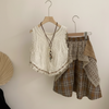 TinyTrends – Boho chic e carino – Top all’uncinetto con gonna a quadri