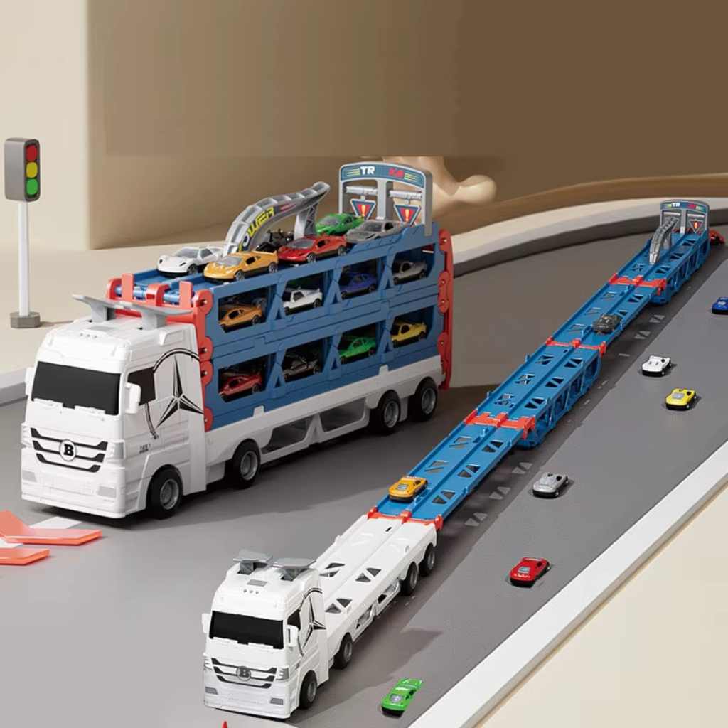 CarHauler – Divertente e avventuroso – Set di gioco con auto da corsa e rimorchio per auto