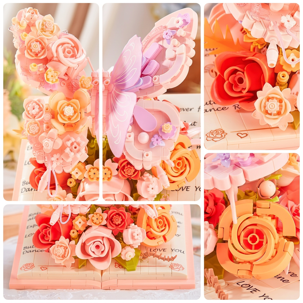 BloomBook – Romantico e creativo – Libro floreale in 3D con rose e farfalle