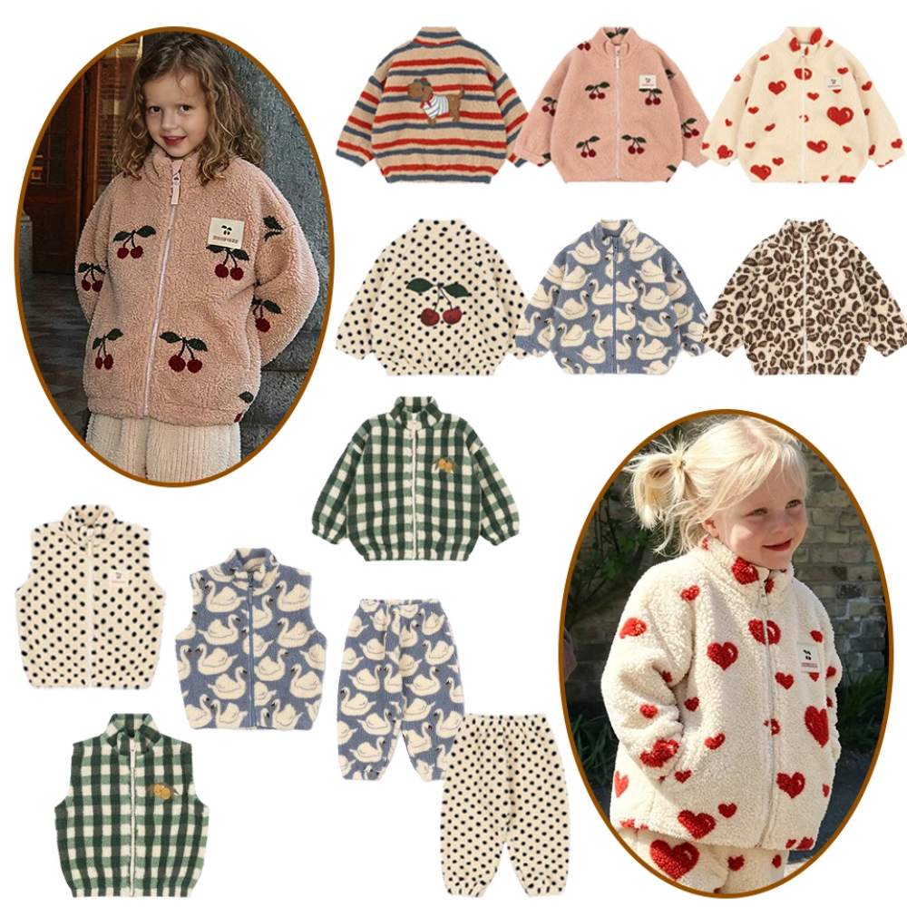 WarmHug – Comoda e alla moda – Giacca in pile per bambini con stampe divertenti