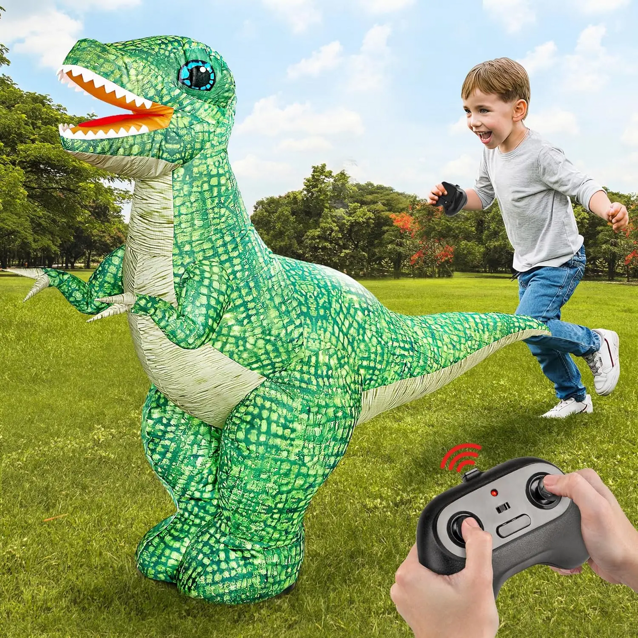 MegaDino – Avventuroso e interattivo – Dinosauro gonfiabile telecomandato