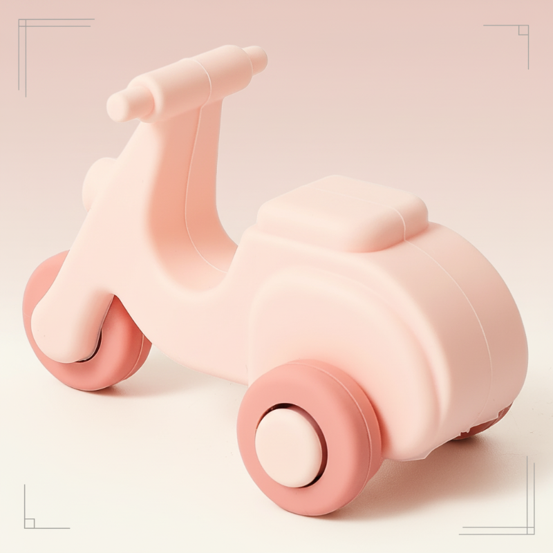 Montessori Silicone Toy Car – Sicuro e adatto alla masticazione – Giocattolo da masticare in silicone a forma di veicolo