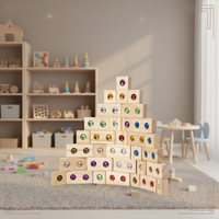 Thumbnail for Rainbow Gem Stacking Blocks – Creativo e didattico – Set di blocchi da impilare in legno
