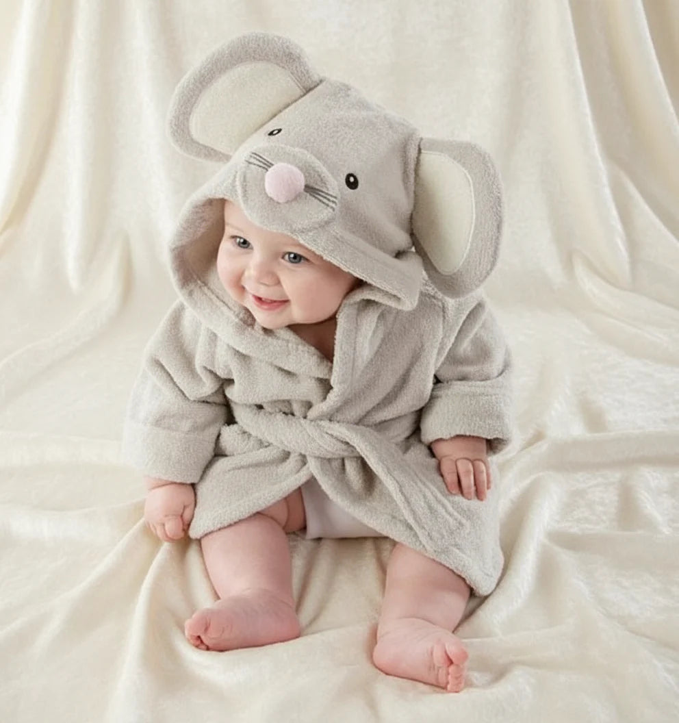 CozyNest – Morbido e assorbente – Accappatoio con disegno di animali