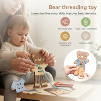 Thumbnail for ThreadBear – Carino ed educativo – Giocattolo da infilare Montessori Orso