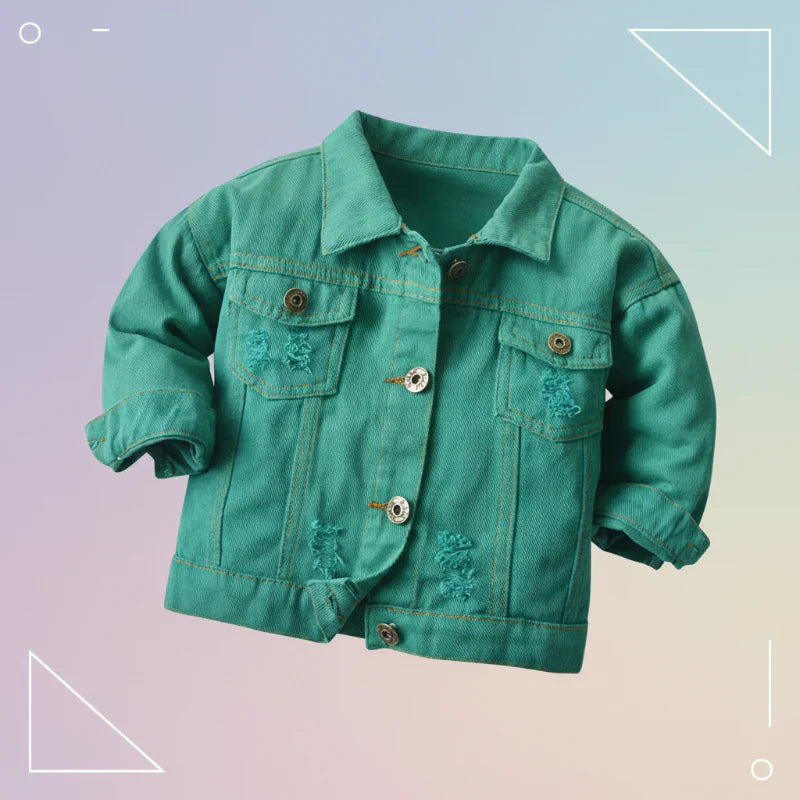 Candy Color Giacca di jeans – Giacca in denim leggera per bambini