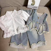 Thumbnail for DenimBelle – Alla moda e carino – Set per bambini in 3 pezzi in denim