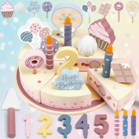 Thumbnail for Wooden Cake Cutting Toy – Creatività e giochi di ruolo – Torta di compleanno in legno