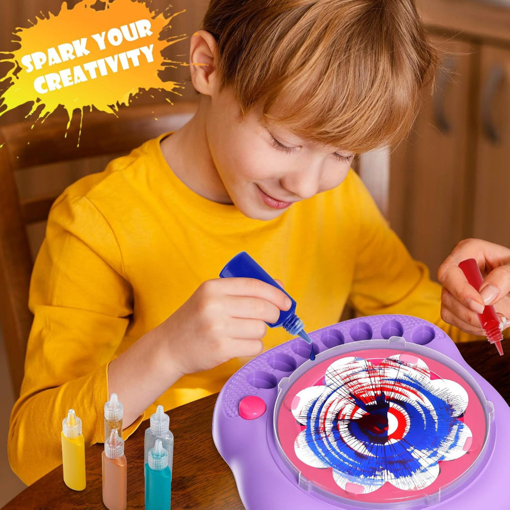 SpinArt – Creativo ed educativo – Macchina per dipingere fai da te