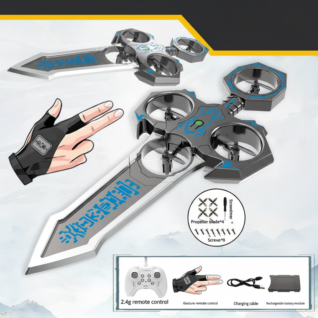 AirBlade – Divertente e interattivo – Giocattolo volante telecomandato con design a forma di spada