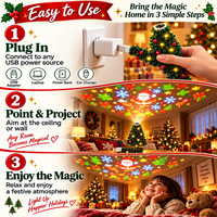 Thumbnail for HolidayBeam – Festoso e suggestivo – Proiettore natalizio USB con giochi di luce