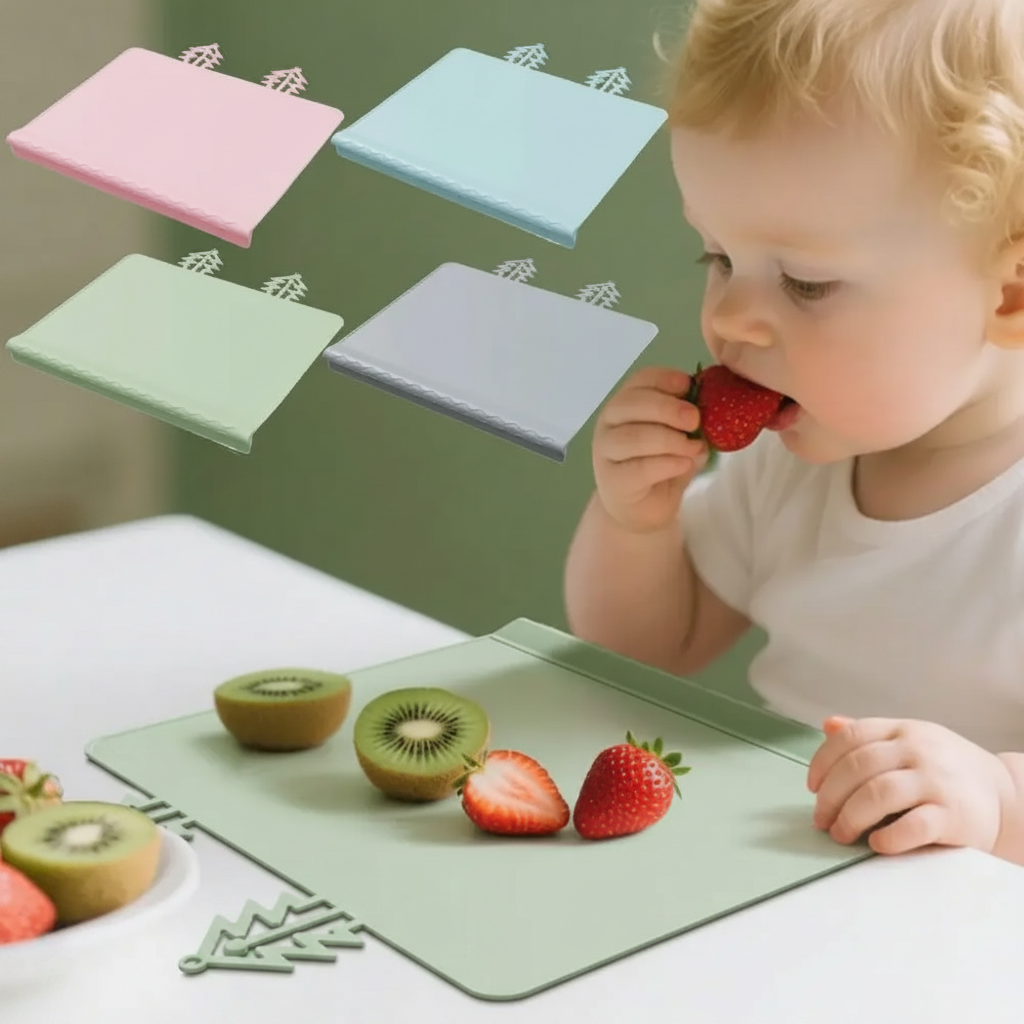 BabySafe – Pratico e igienico – Tovaglietta in silicone con bordo rialzato
